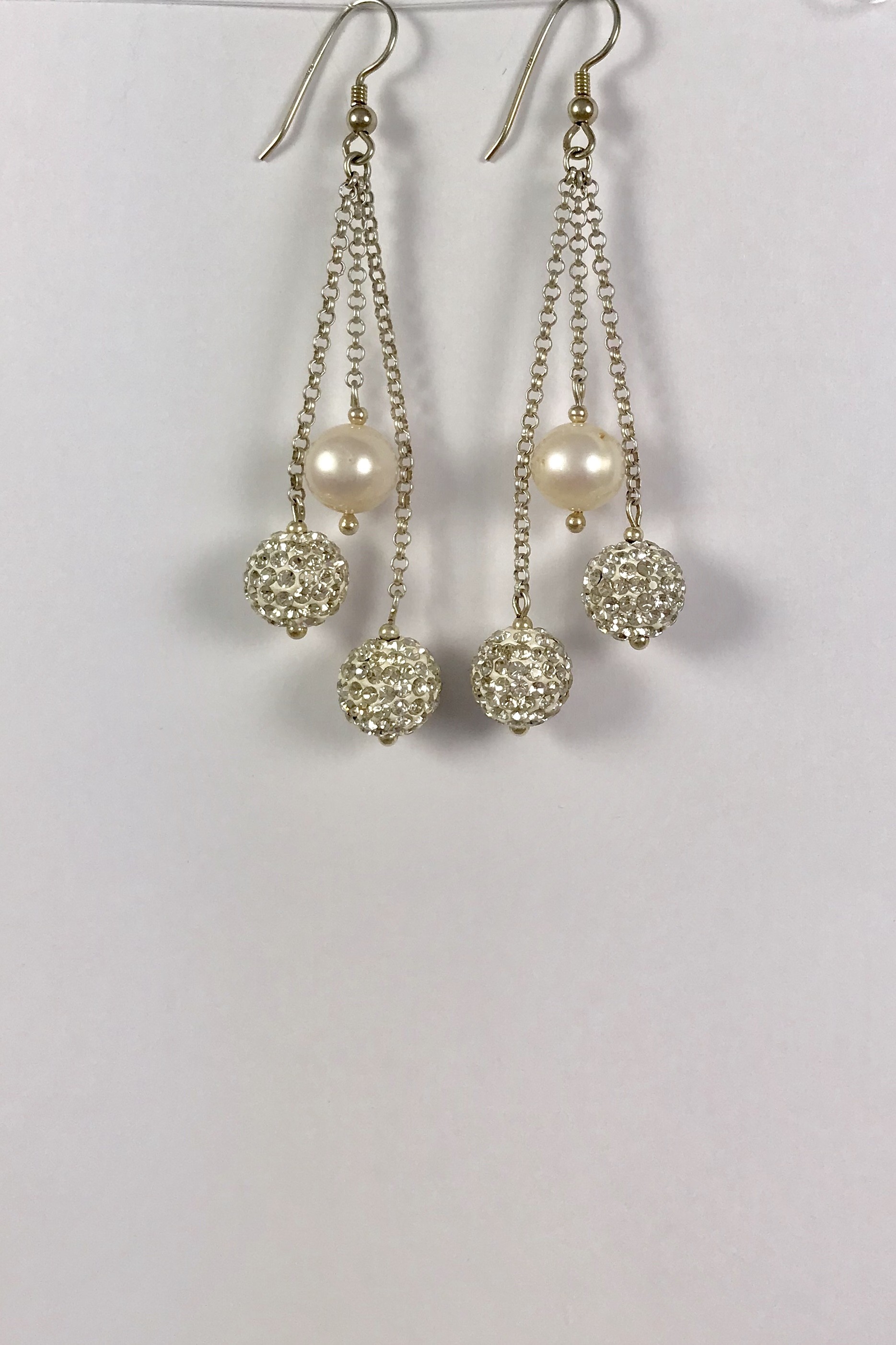 Shambala & Pearl Silver Earrings 