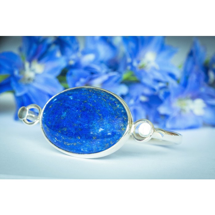 Lapis Lazuli Silver Torque bracelet 