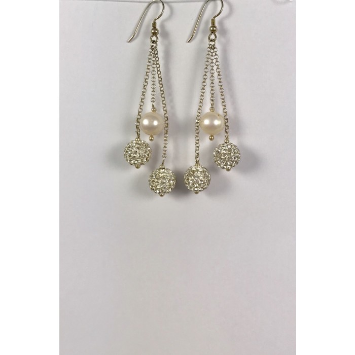 Shambala & Pearl Silver Earrings 